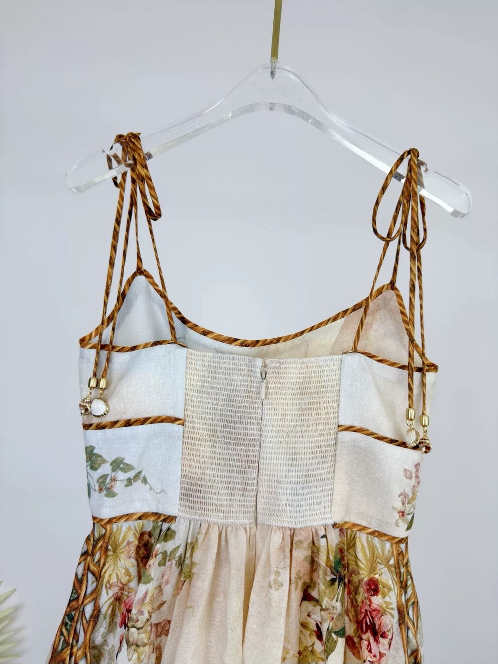 Zimmermann Cream Floral-Scenic Midi Dress with Spaghetti Straps - Picture 6 of 10